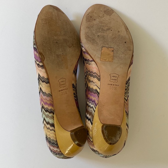 Missoni Multi-Color Knit Peep-Toe Chunky Kitten Heel - Picture 3 of 8